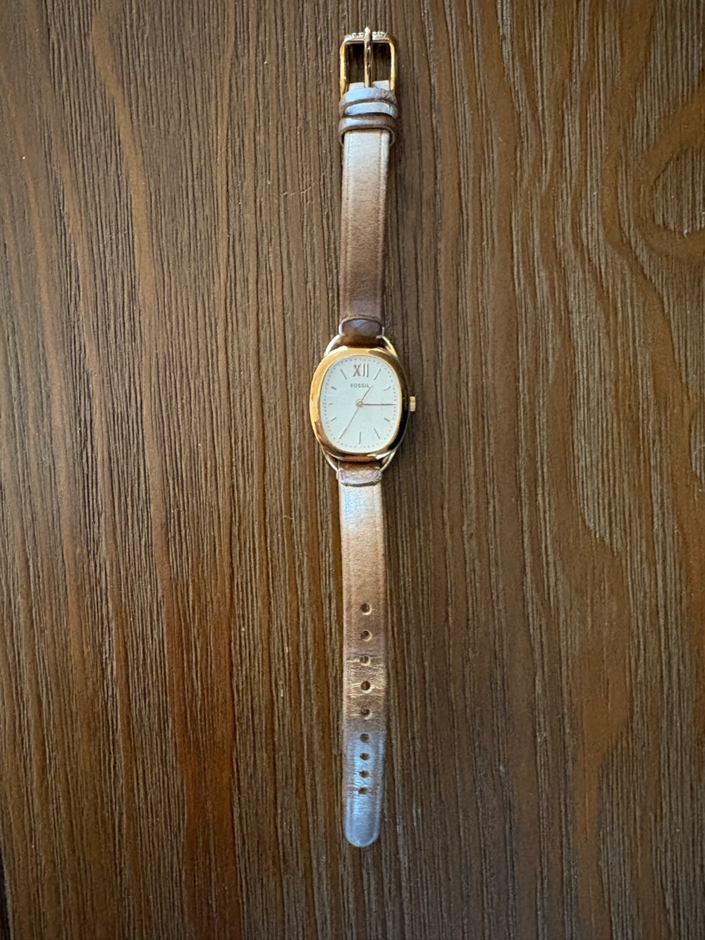 Fossil Gold-Tone Light Brown Leather Strap Women's Watch
